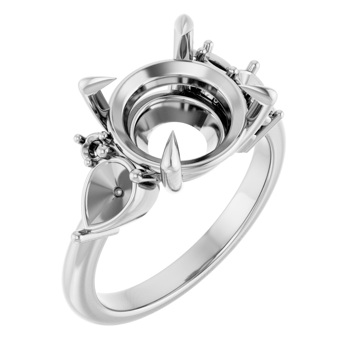 Claw-Prong Accented Engagement Ring