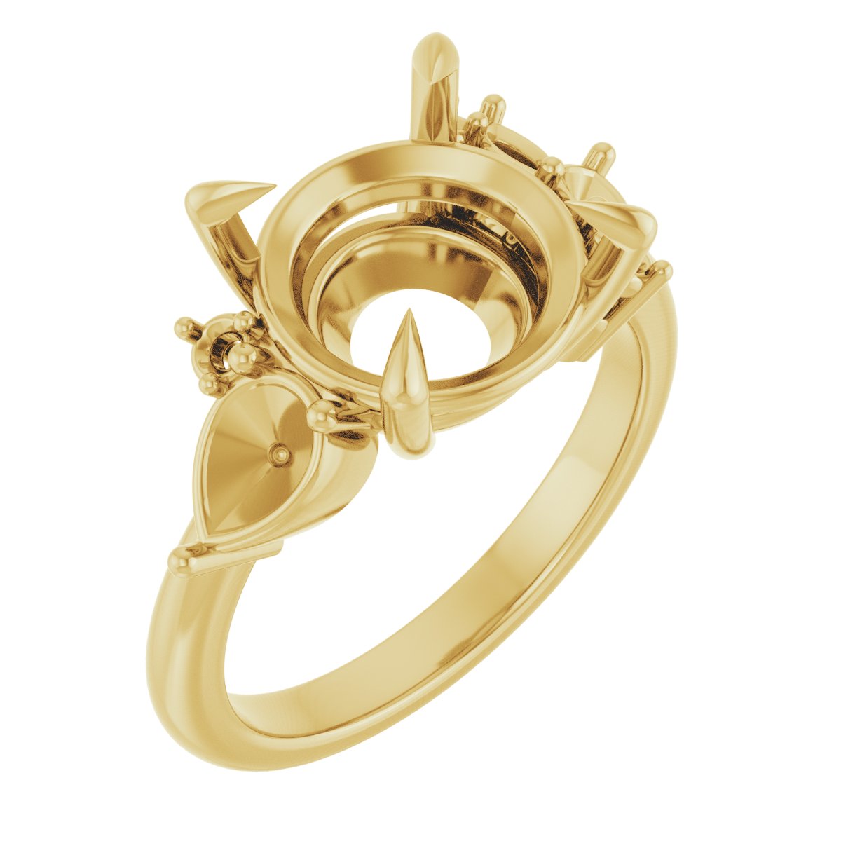 Claw-Prong Accented Engagement Ring