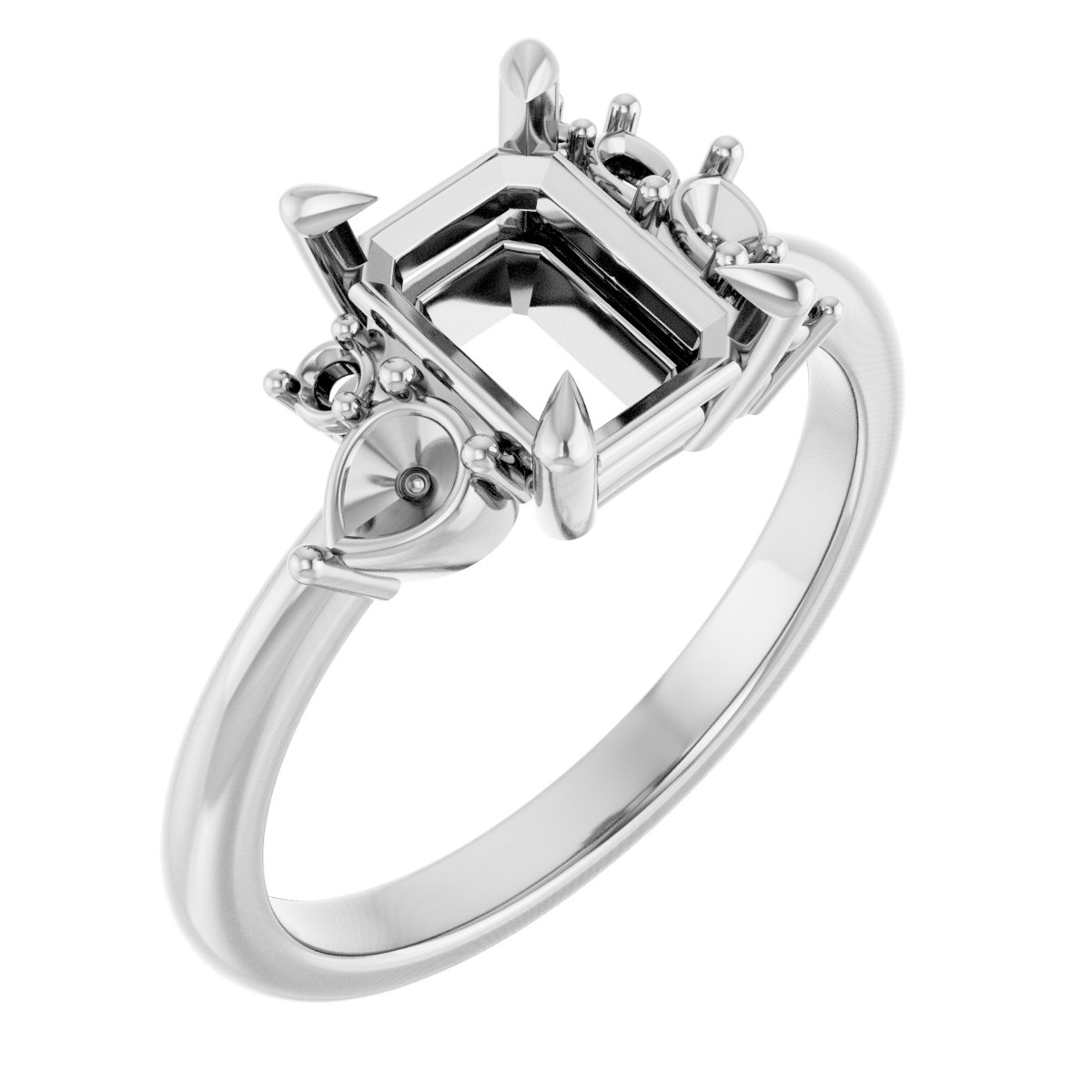 Claw-Prong Accented Engagement Ring