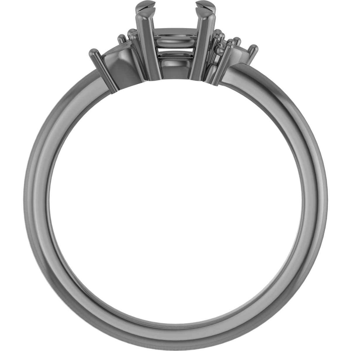 9x7 mm Emerald Engagement Ring Mounting view 2