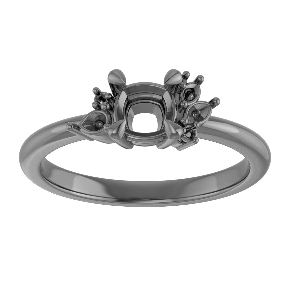 9x7 mm Emerald Engagement Ring Mounting view 3