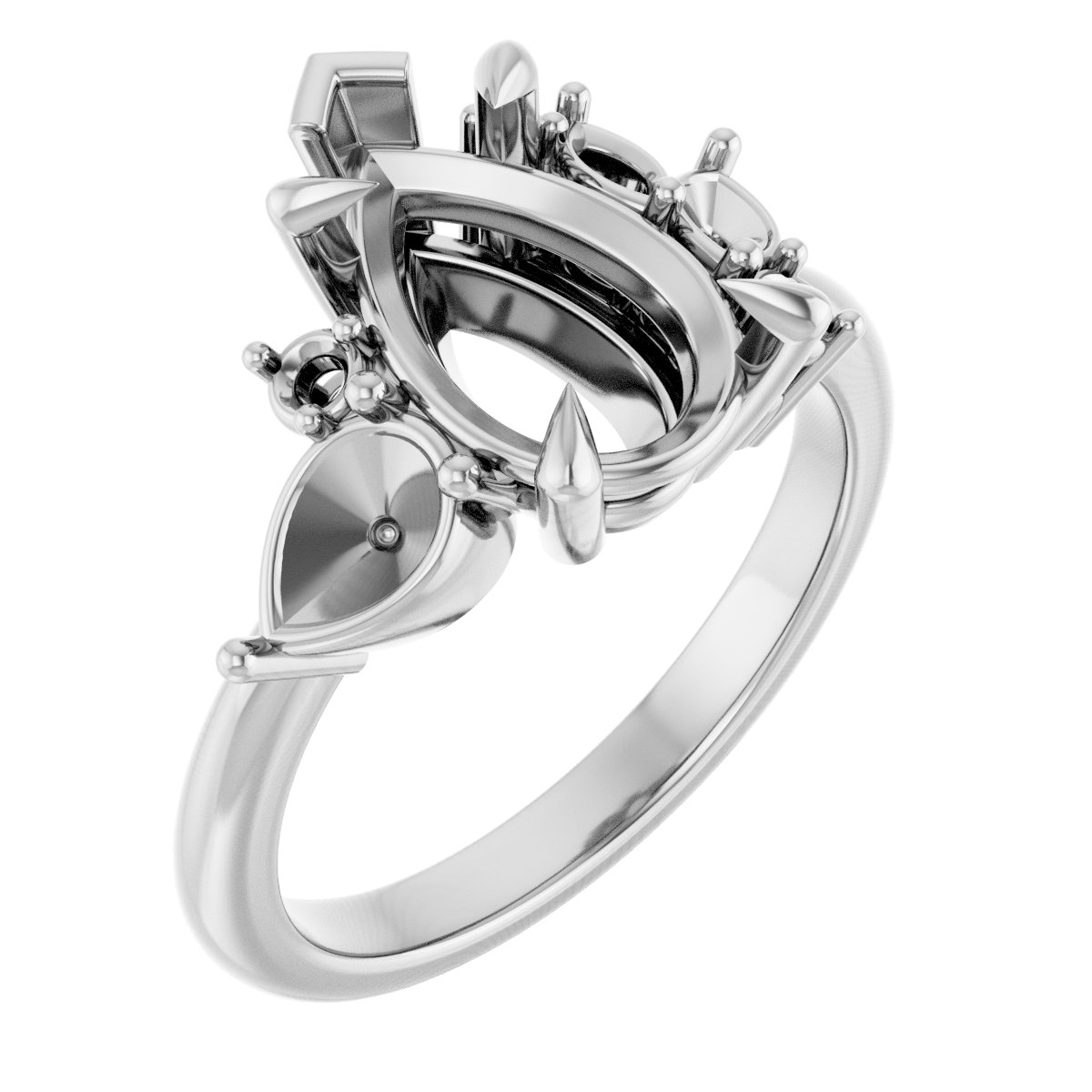 Claw-Prong Accented Engagement Ring