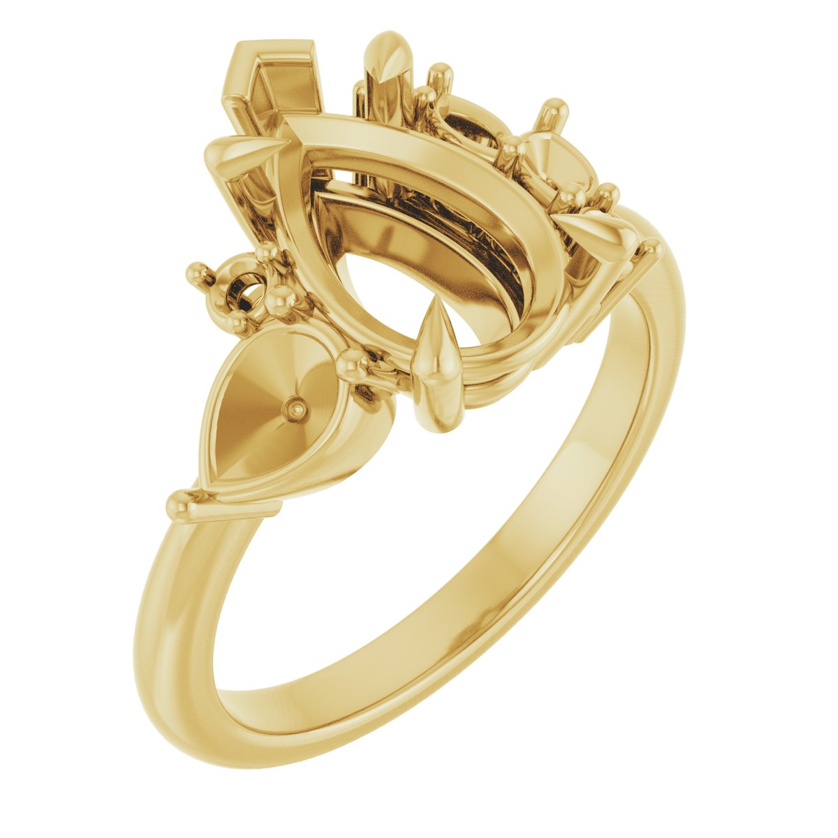 Claw-Prong Accented Engagement Ring