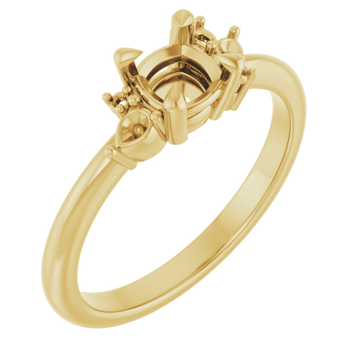 Claw-Prong Accented Engagement Ring