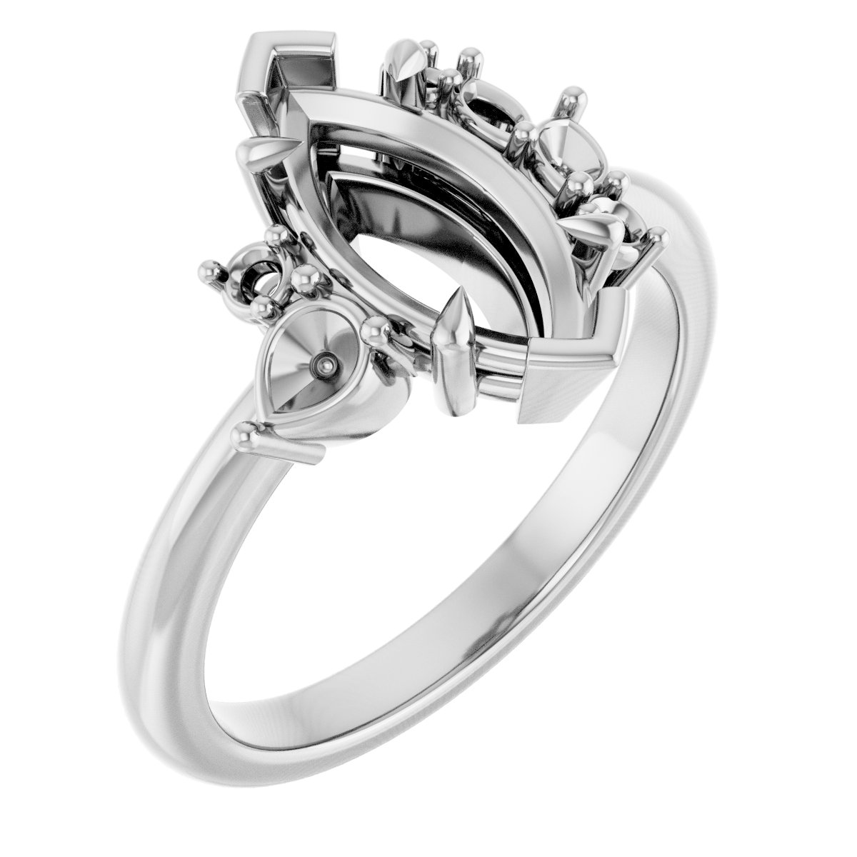 Claw-Prong Accented Engagement Ring
