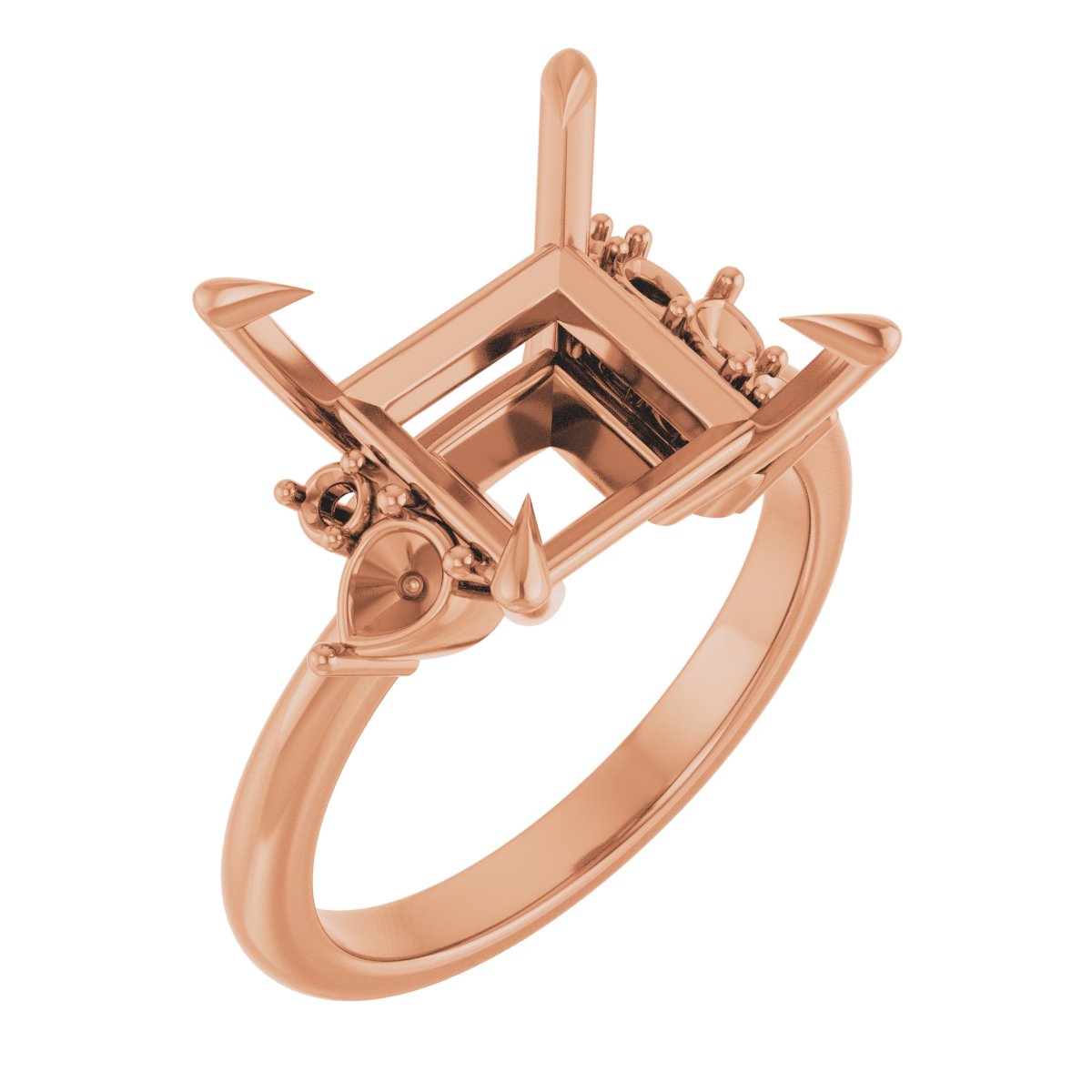 Claw-Prong Accented Engagement Ring