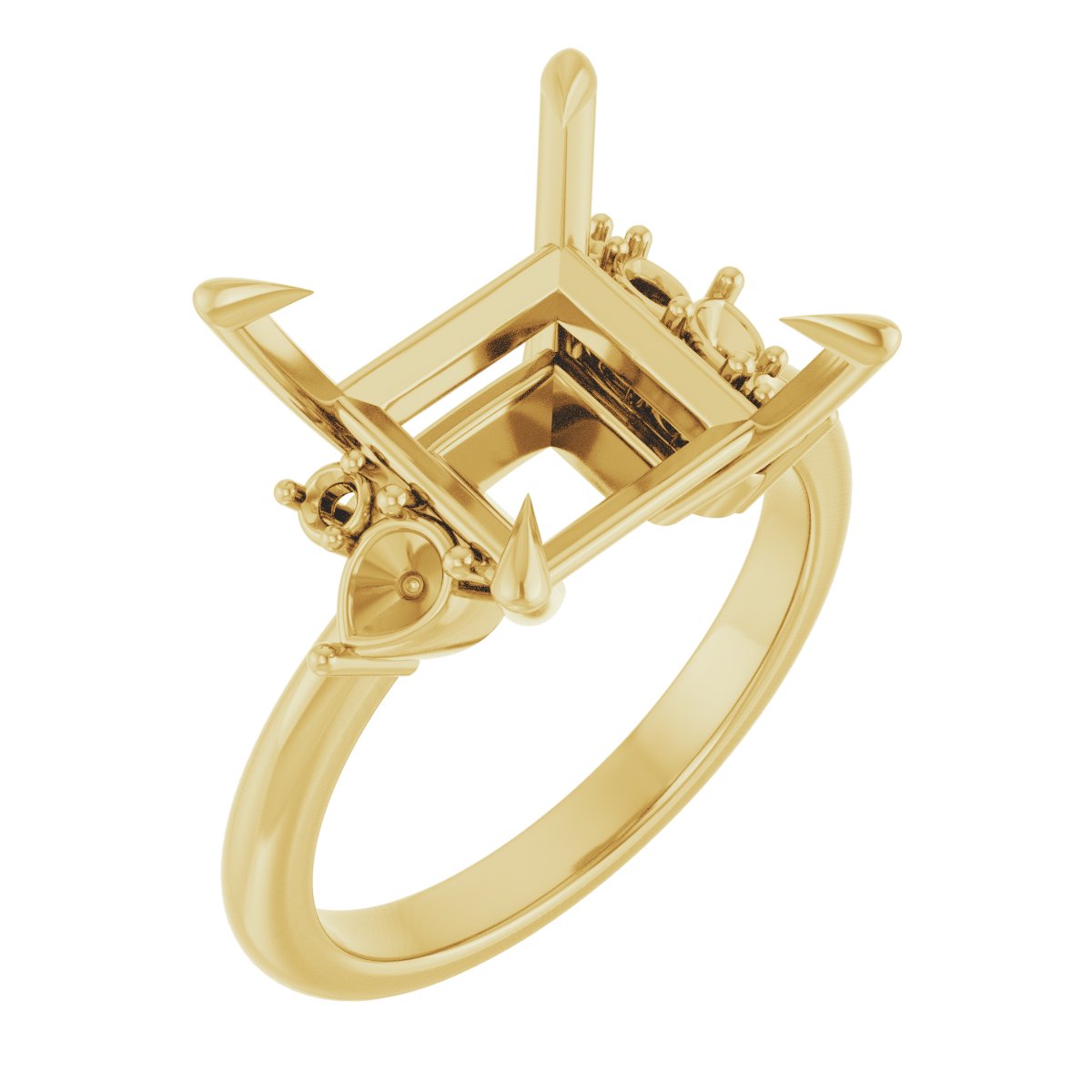 Claw-Prong Accented Engagement Ring