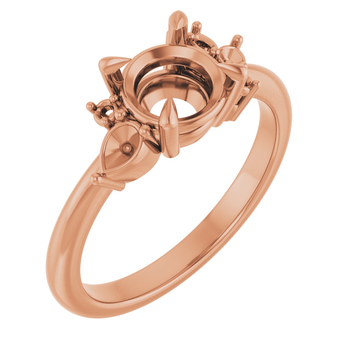 Claw-Prong Accented Engagement Ring