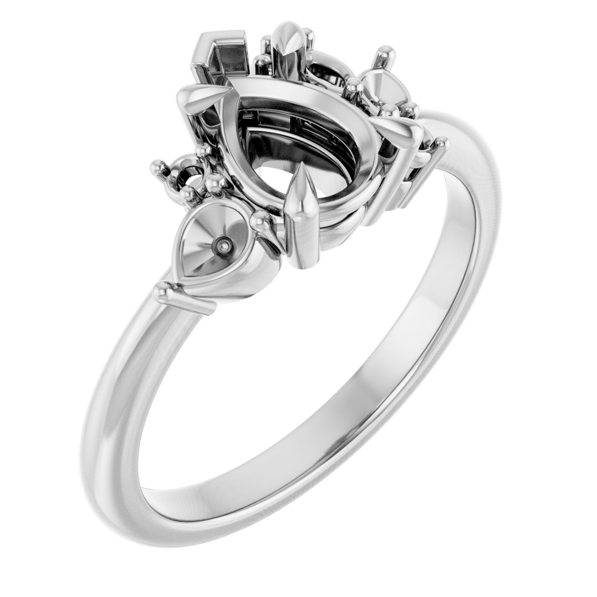 Claw-Prong Accented Engagement Ring