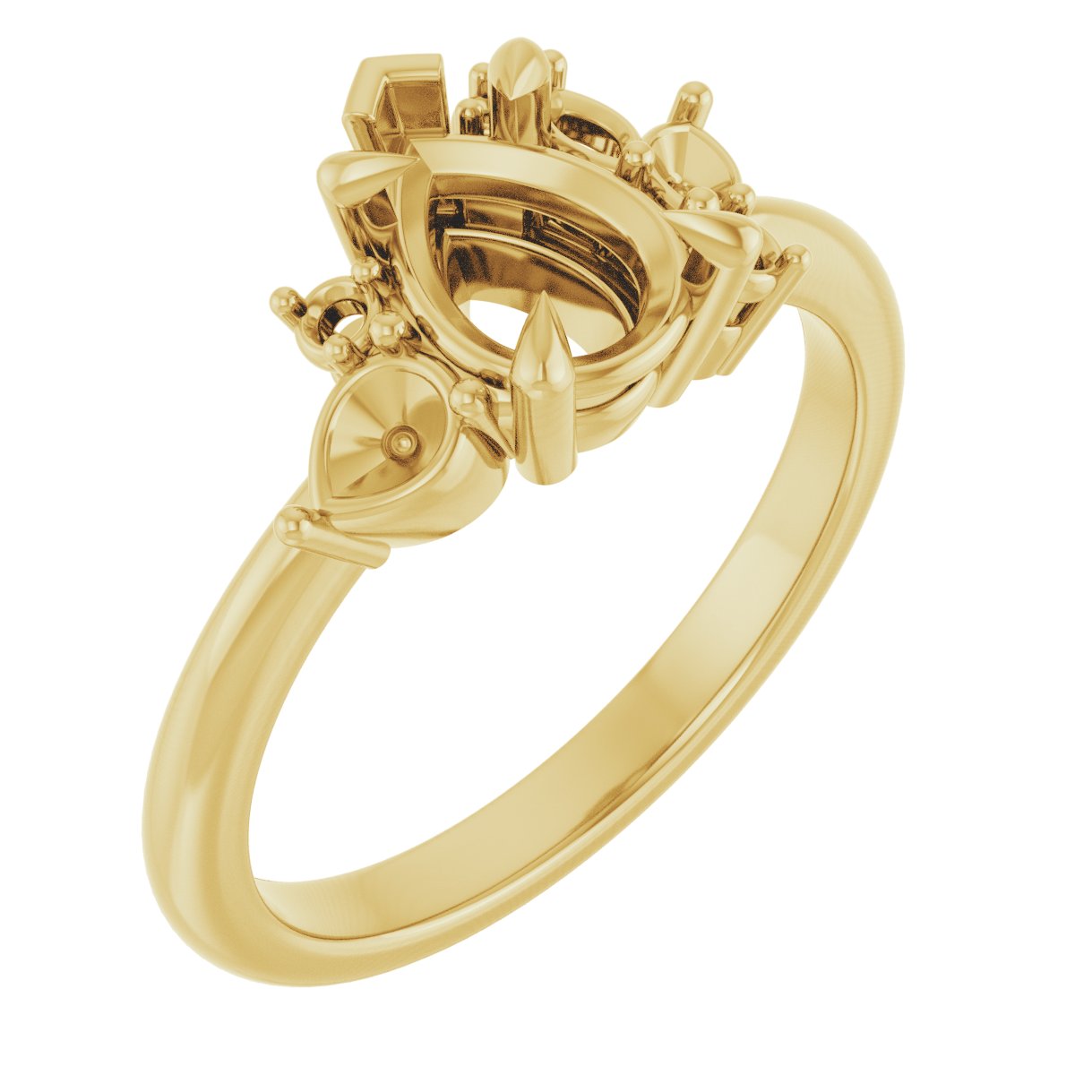 Claw-Prong Accented Engagement Ring