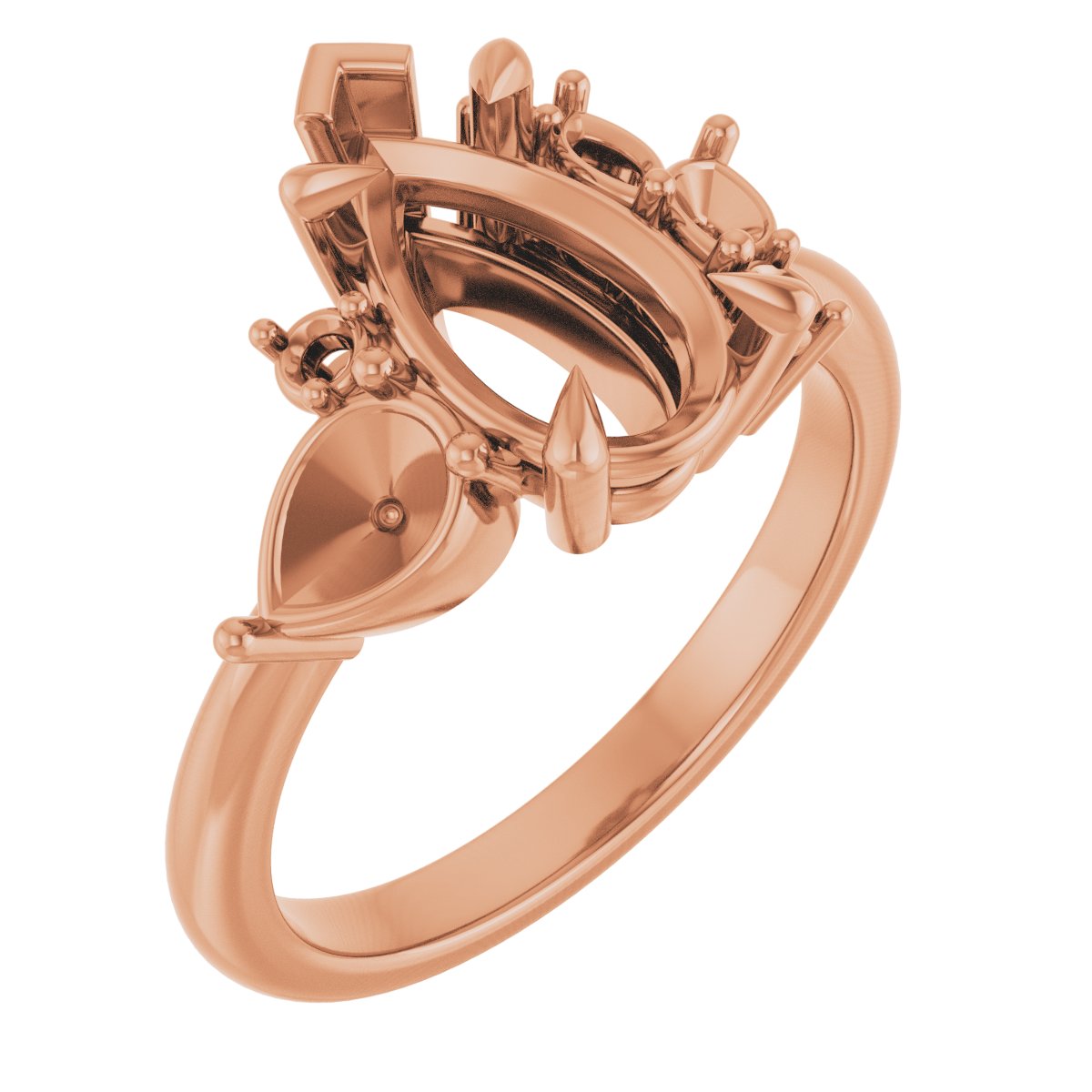 Claw-Prong Accented Engagement Ring