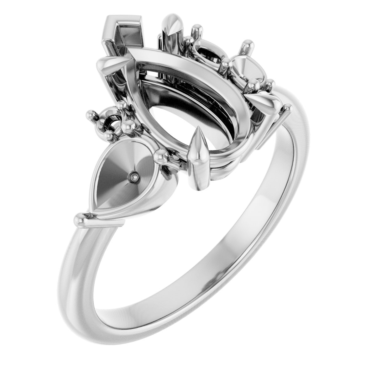 Claw-Prong Accented Engagement Ring