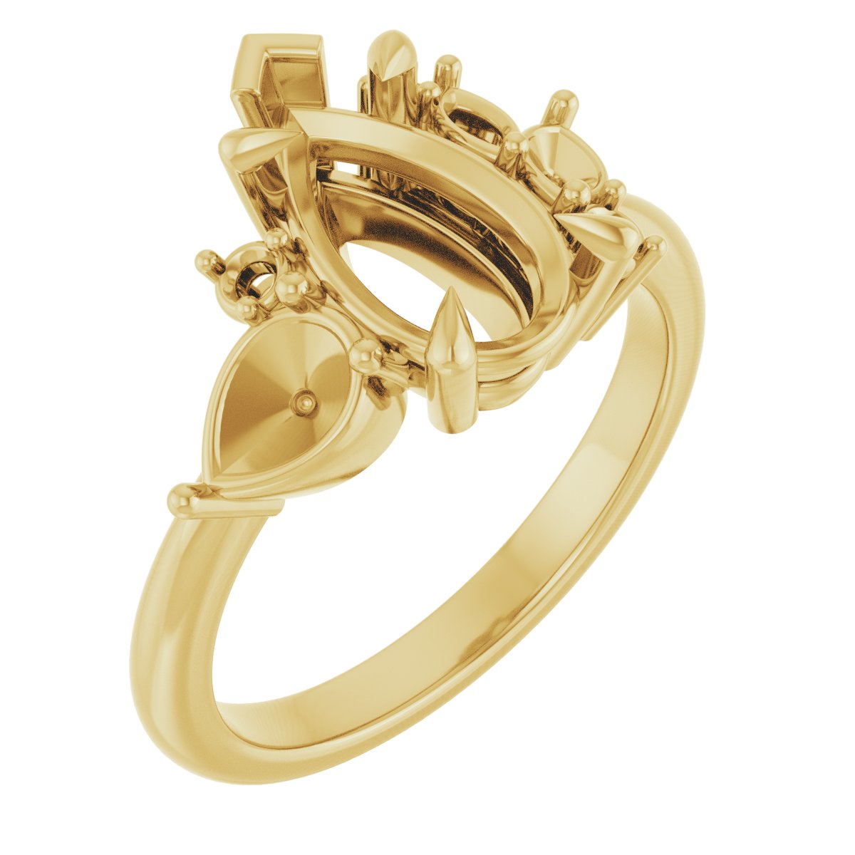 Claw-Prong Accented Engagement Ring
