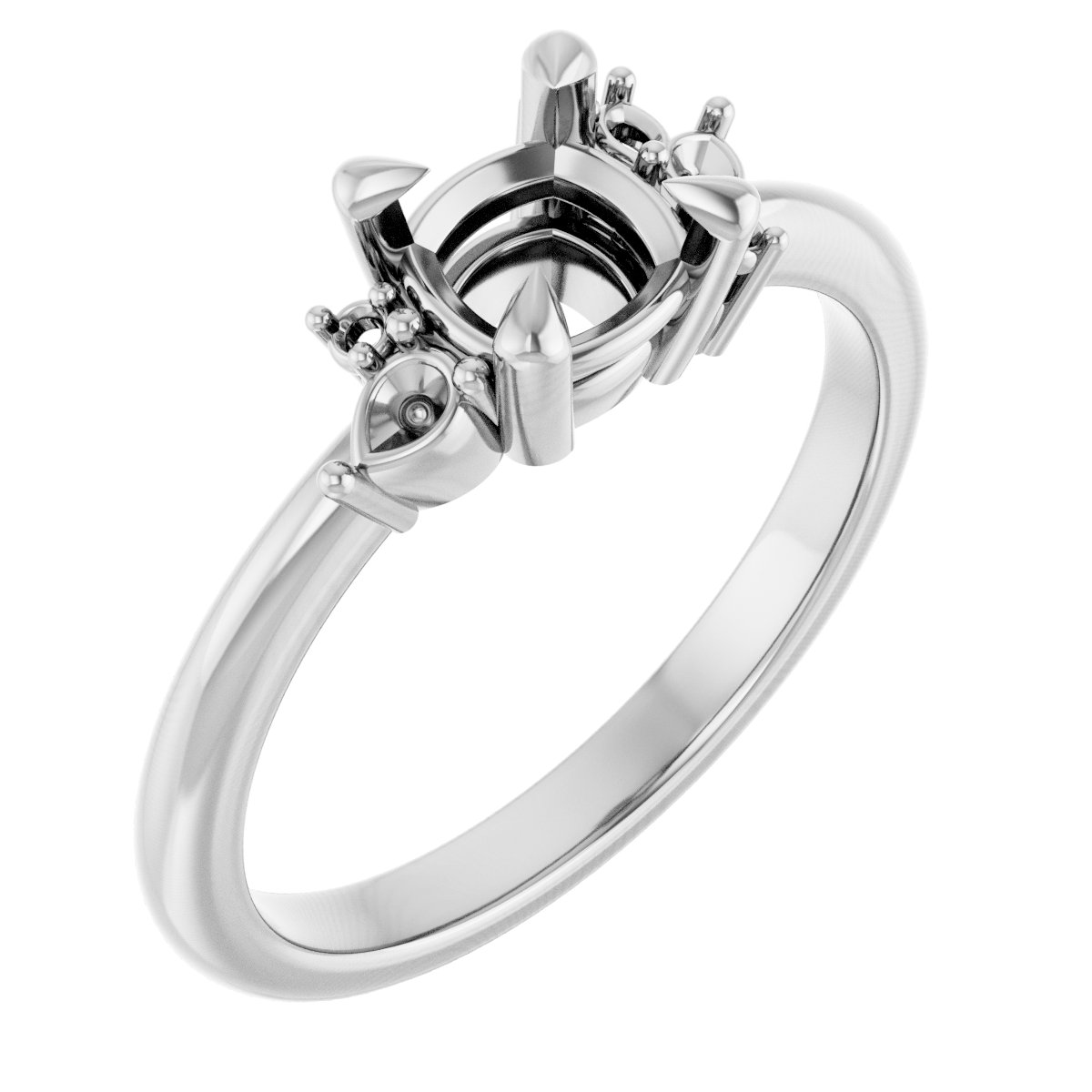 Claw-Prong Accented Engagement Ring