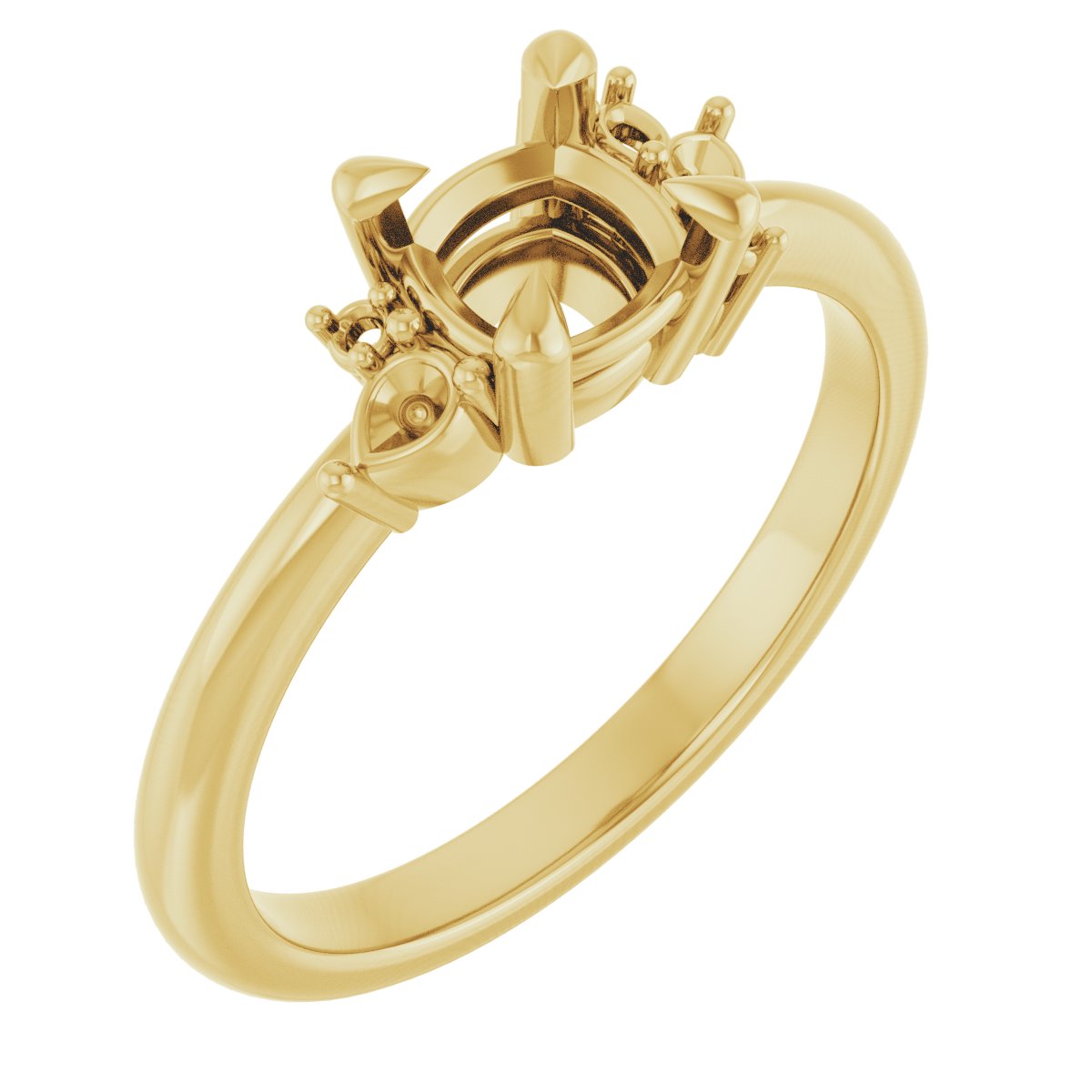 Claw-Prong Accented Engagement Ring