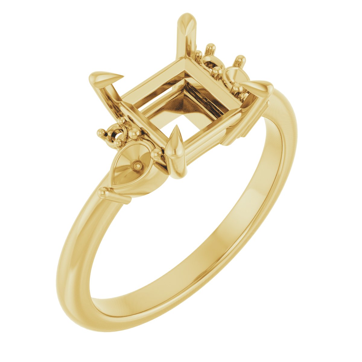 Claw-Prong Accented Engagement Ring