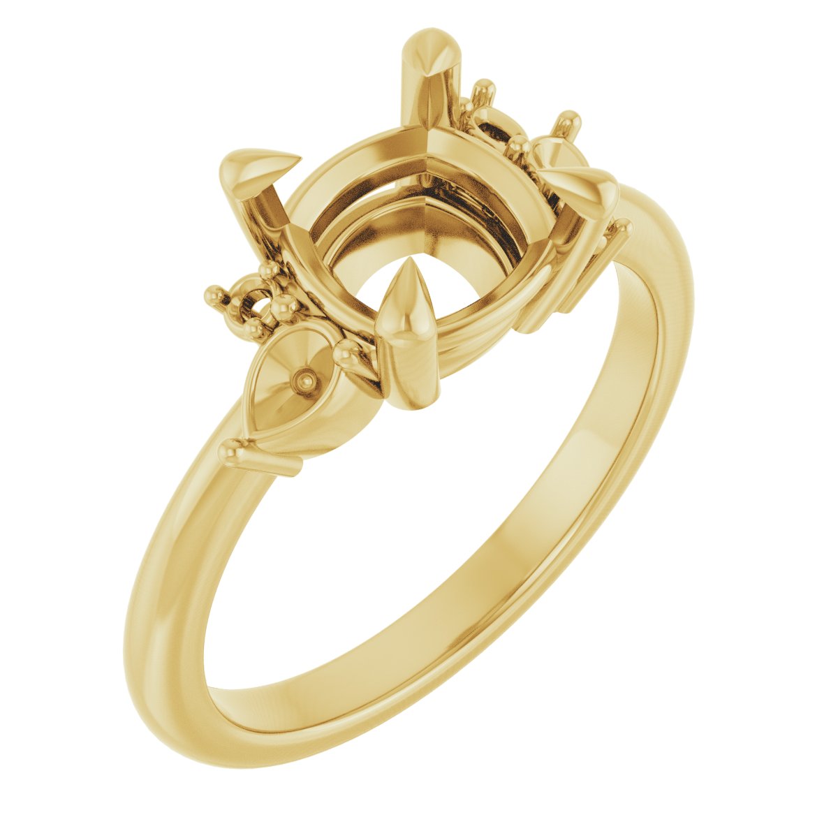 Claw-Prong Accented Engagement Ring