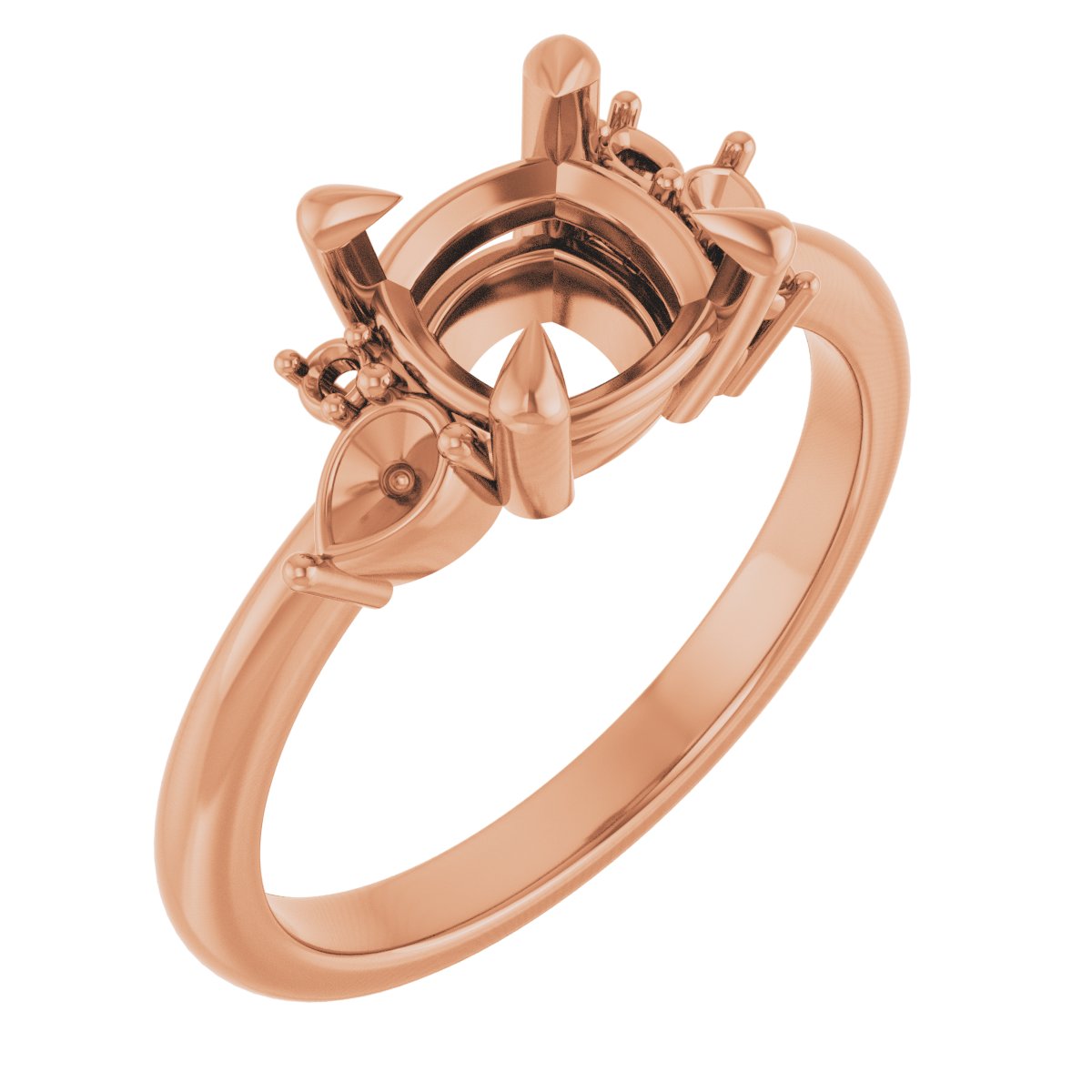 Claw-Prong Accented Engagement Ring