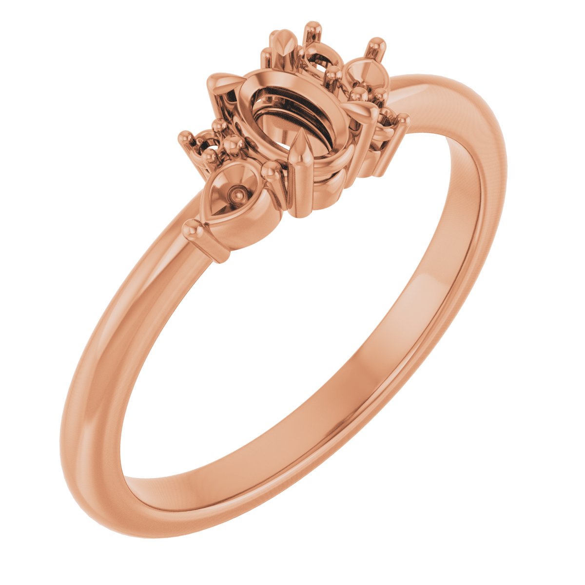 Claw-Prong Accented Engagement Ring
