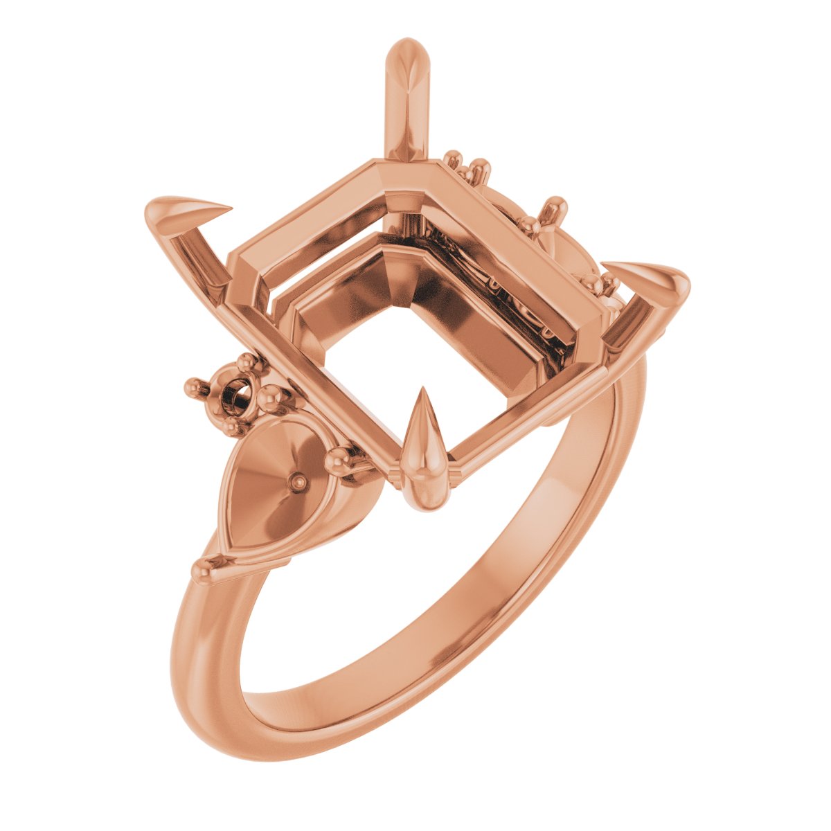 Claw-Prong Accented Engagement Ring