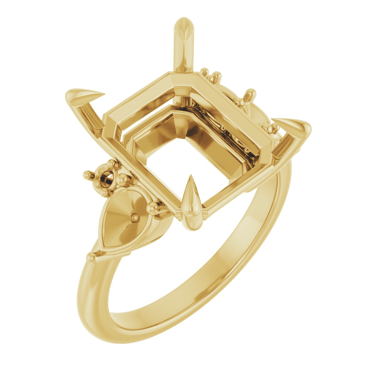 Claw-Prong Accented Engagement Ring