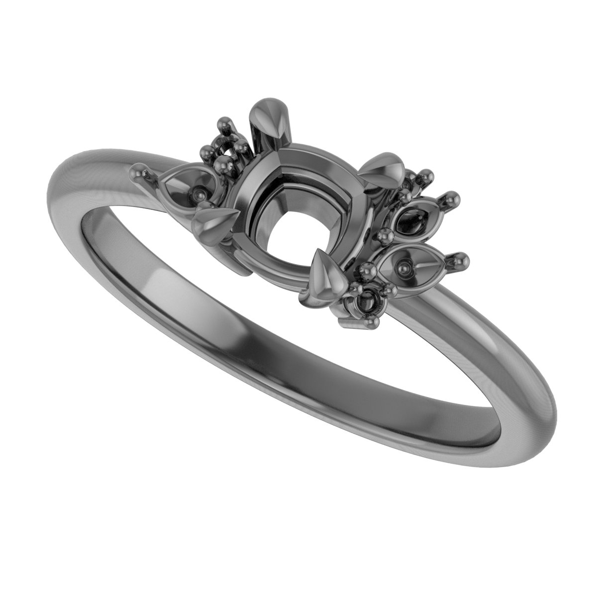 9x7 mm Emerald Engagement Ring Mounting view 5