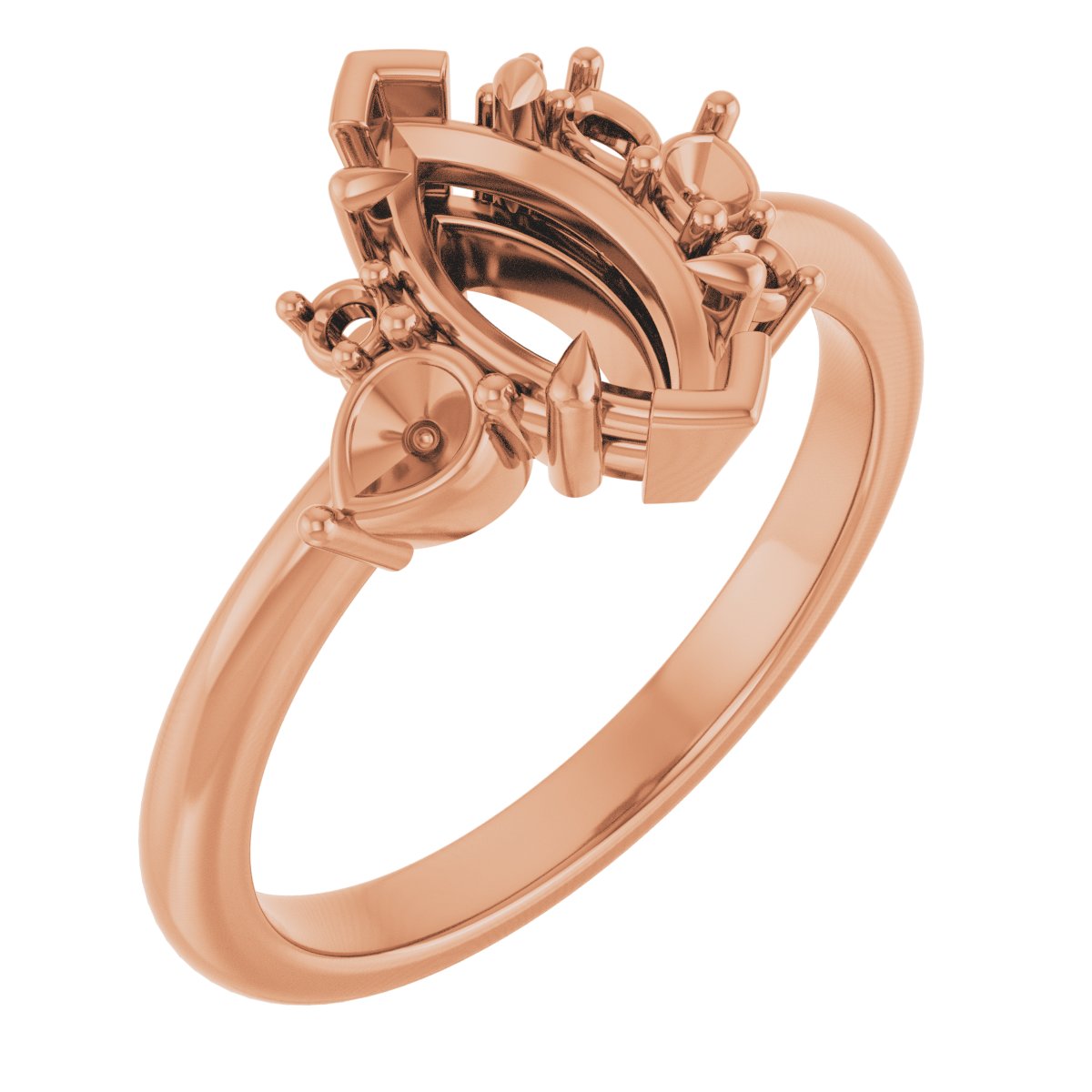 Claw-Prong Accented Engagement Ring