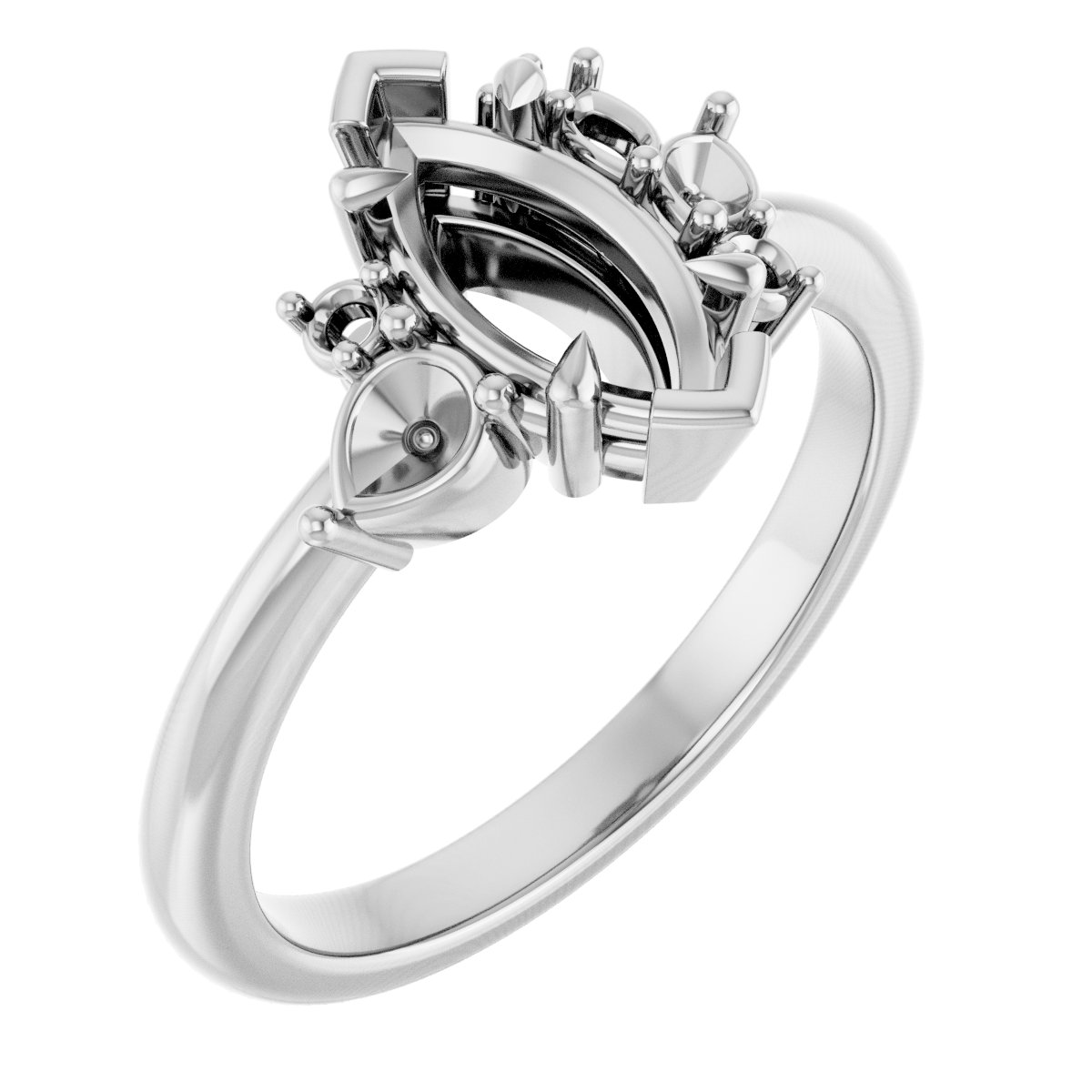 Claw-Prong Accented Engagement Ring