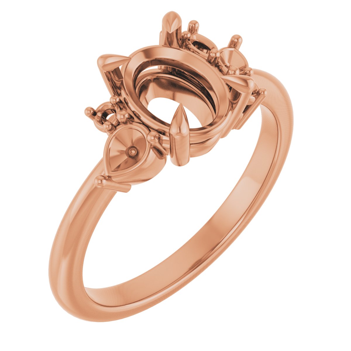 Claw-Prong Accented Engagement Ring
