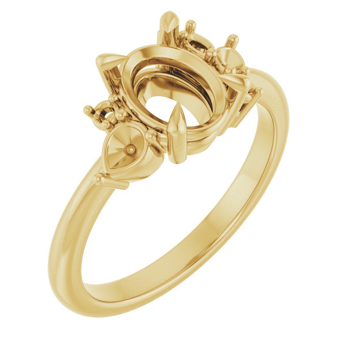 Claw-Prong Accented Engagement Ring