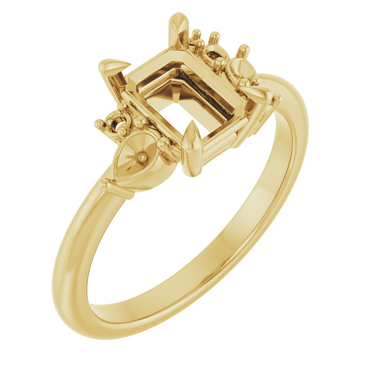 Claw-Prong Accented Engagement Ring