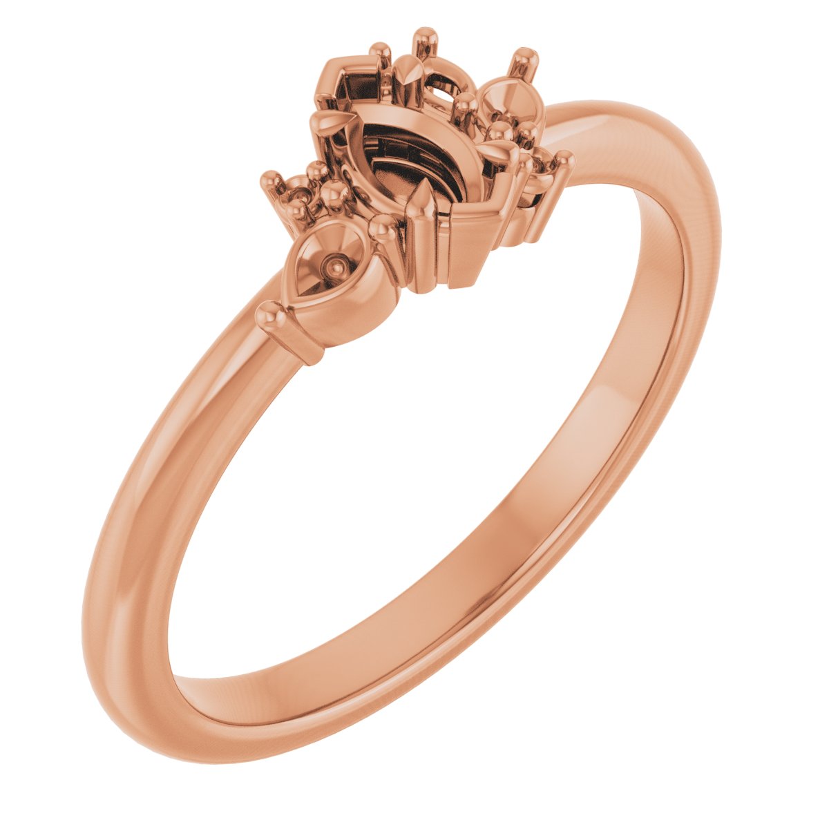 Claw-Prong Accented Engagement Ring