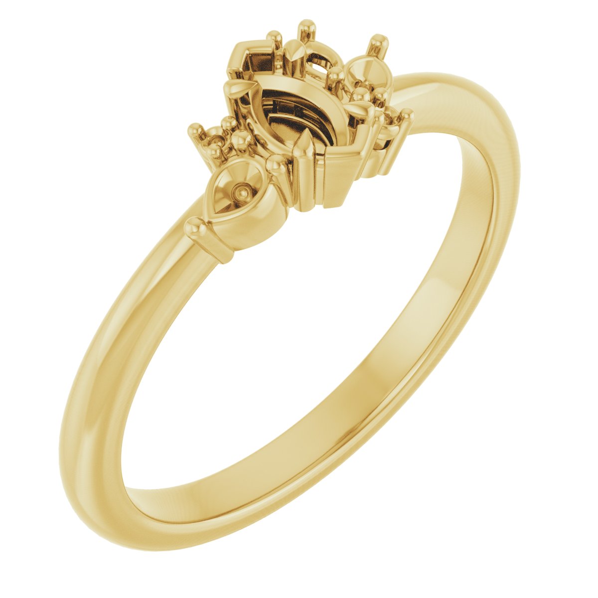Claw-Prong Accented Engagement Ring