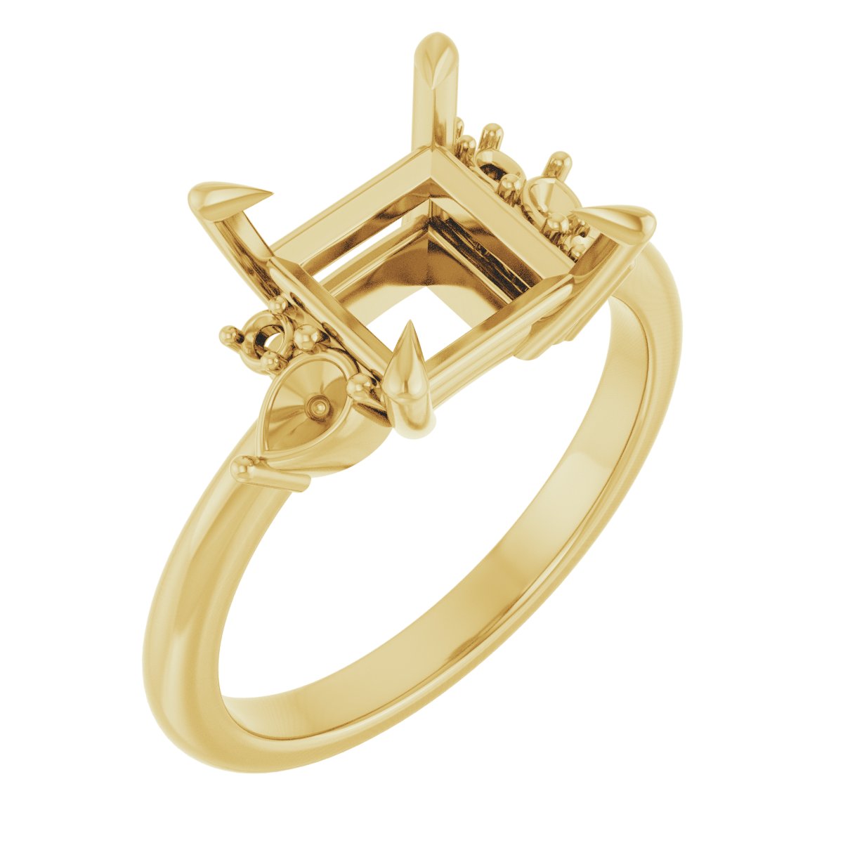 Claw-Prong Accented Engagement Ring