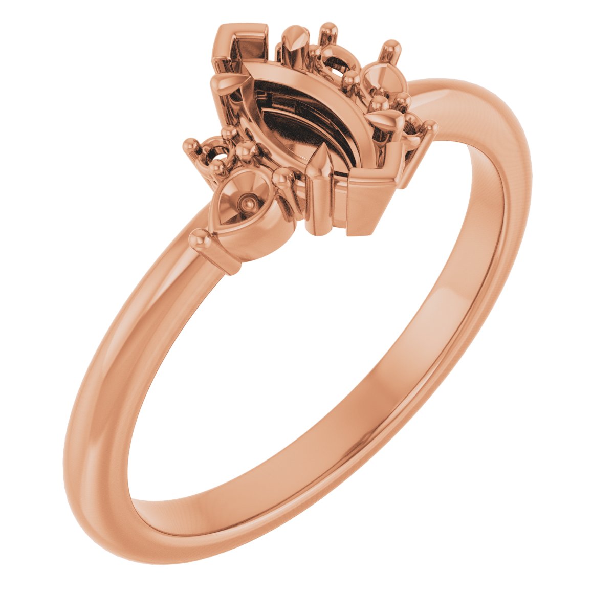 Claw-Prong Accented Engagement Ring