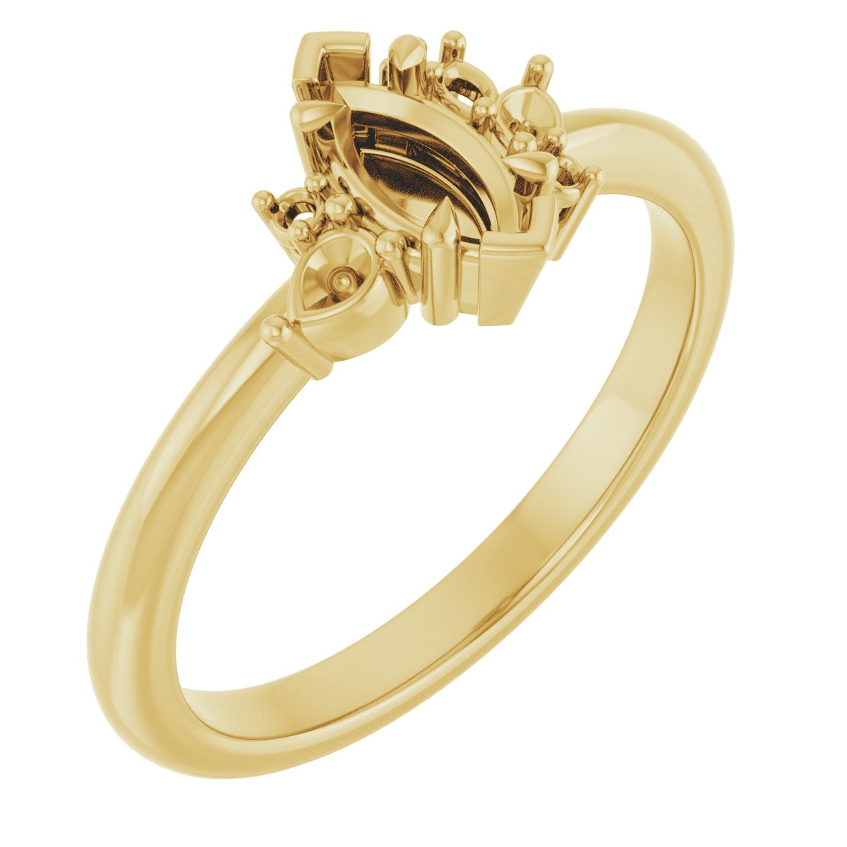 Claw-Prong Accented Engagement Ring