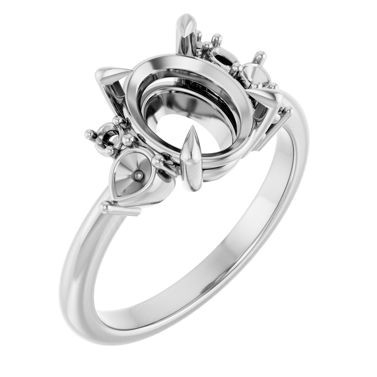 Claw-Prong Accented Engagement Ring