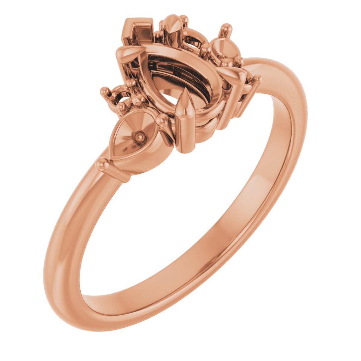 Claw-Prong Accented Engagement Ring