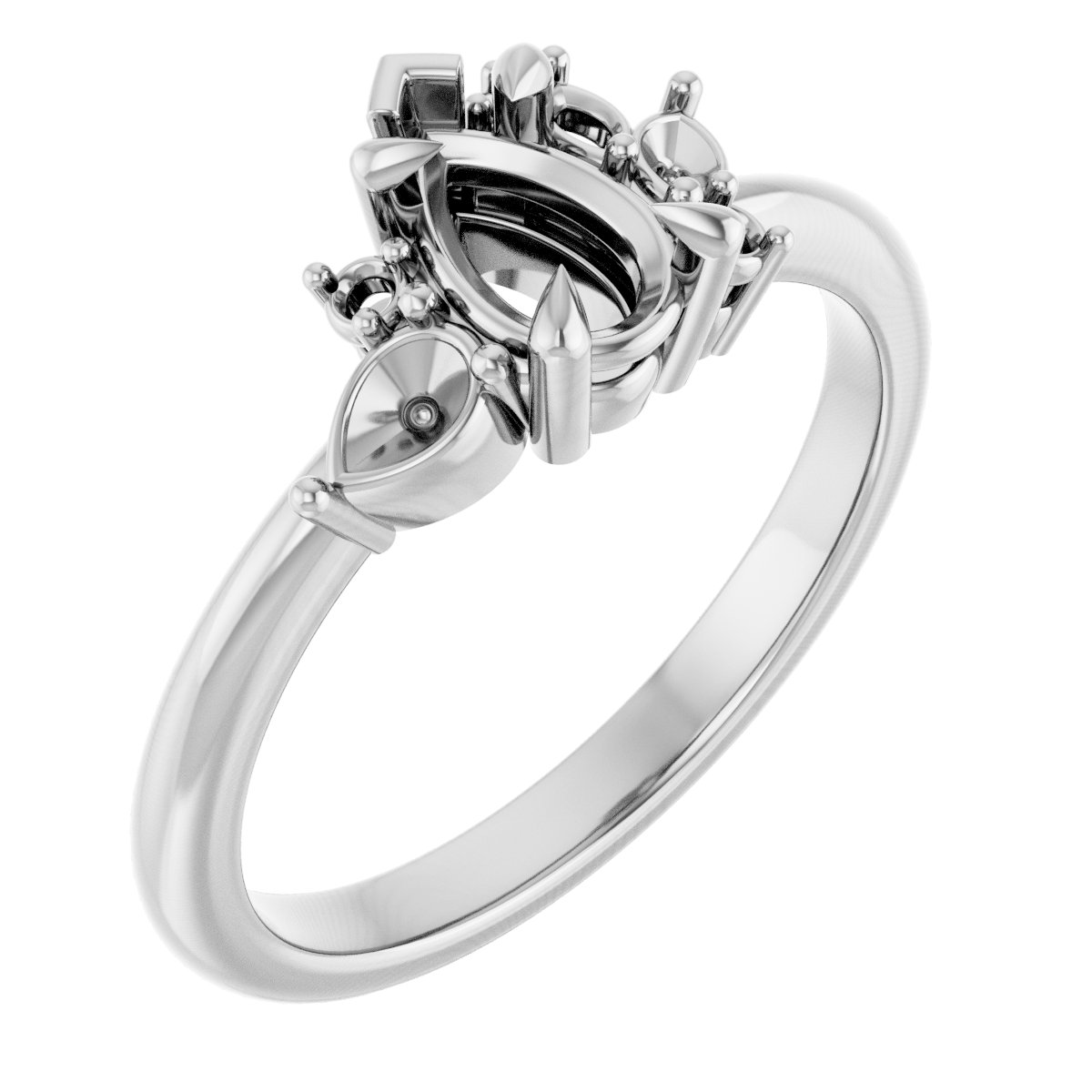 Claw-Prong Accented Engagement Ring