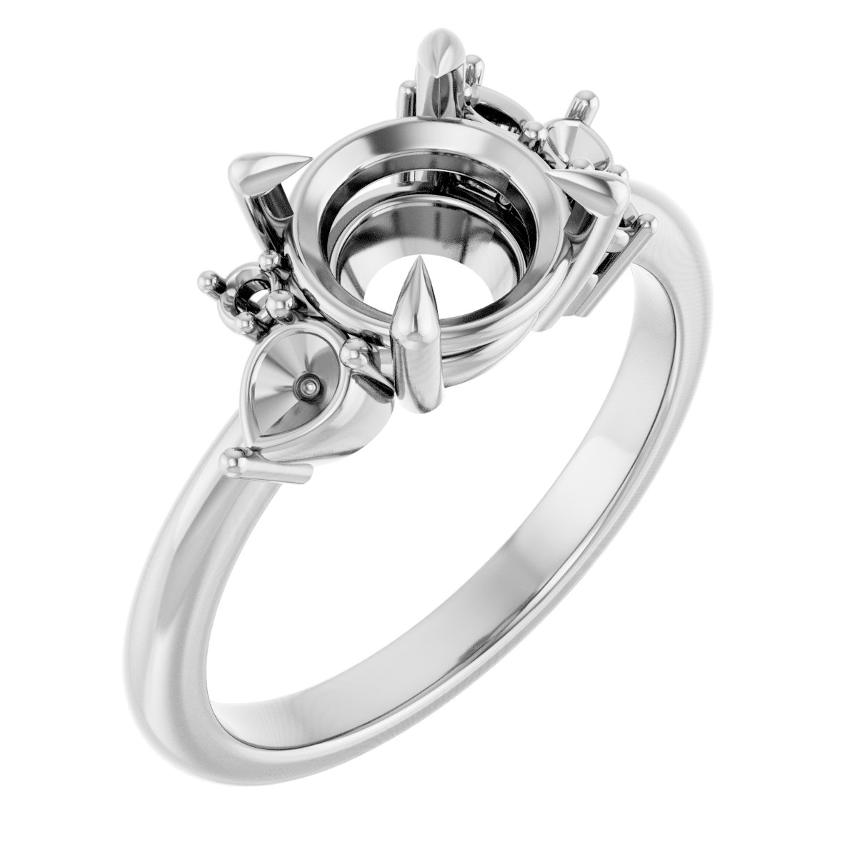 Claw-Prong Accented Engagement Ring