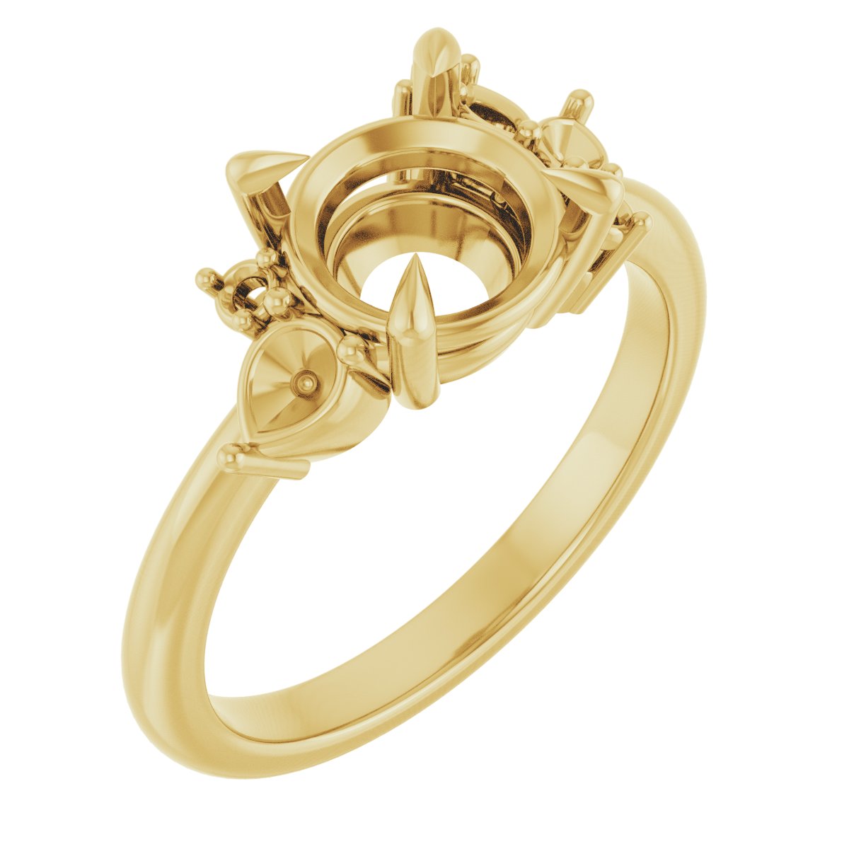 Claw-Prong Accented Engagement Ring