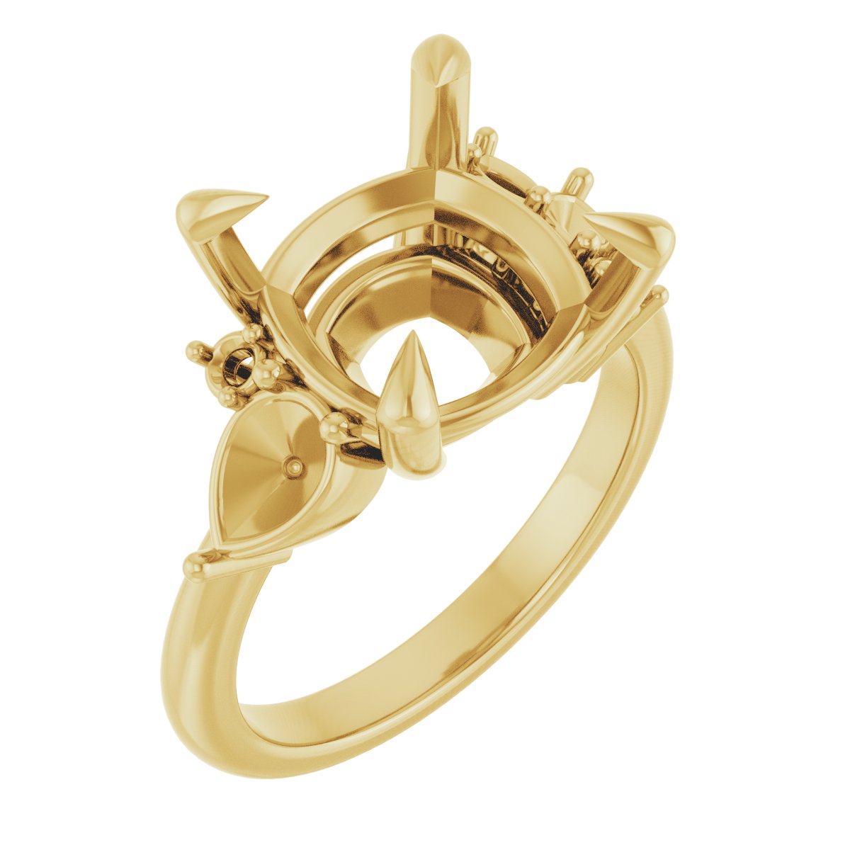 Claw-Prong Accented Engagement Ring