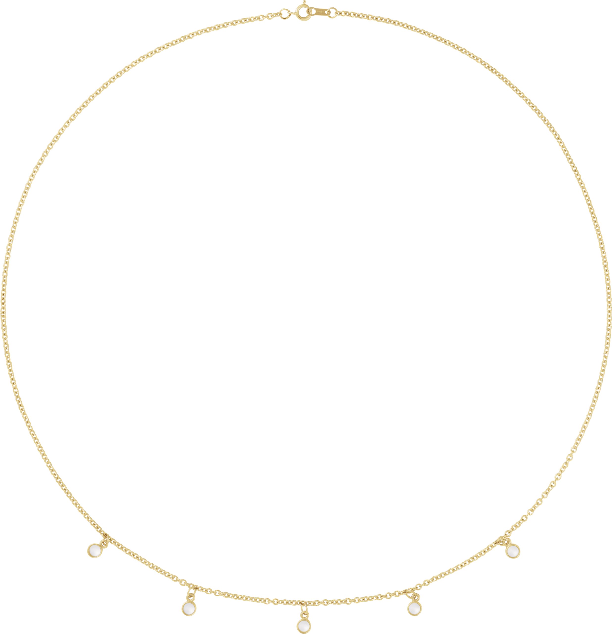 Bezel-Set Family Station Necklace
