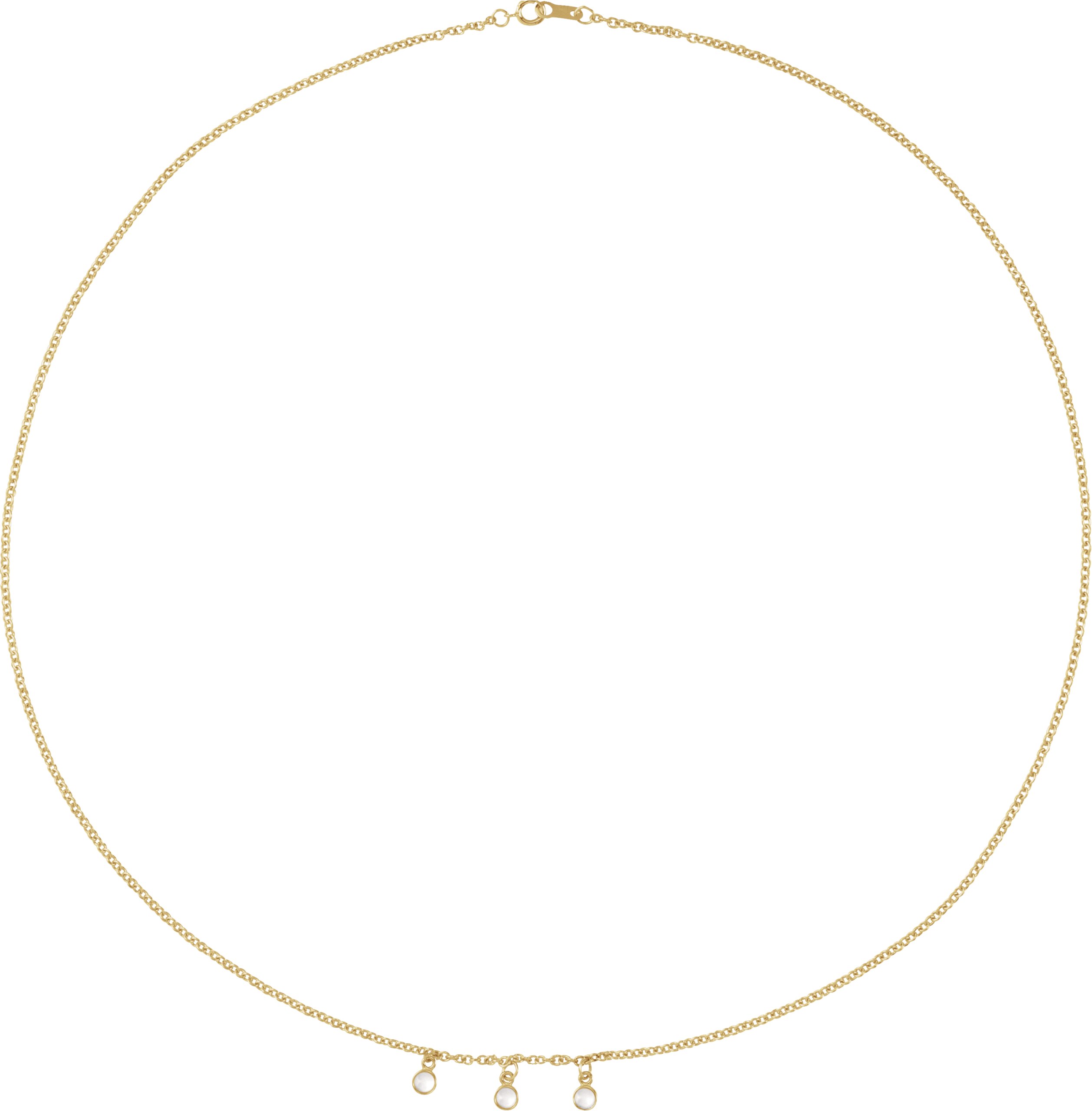 Bezel-Set Family Station Necklace