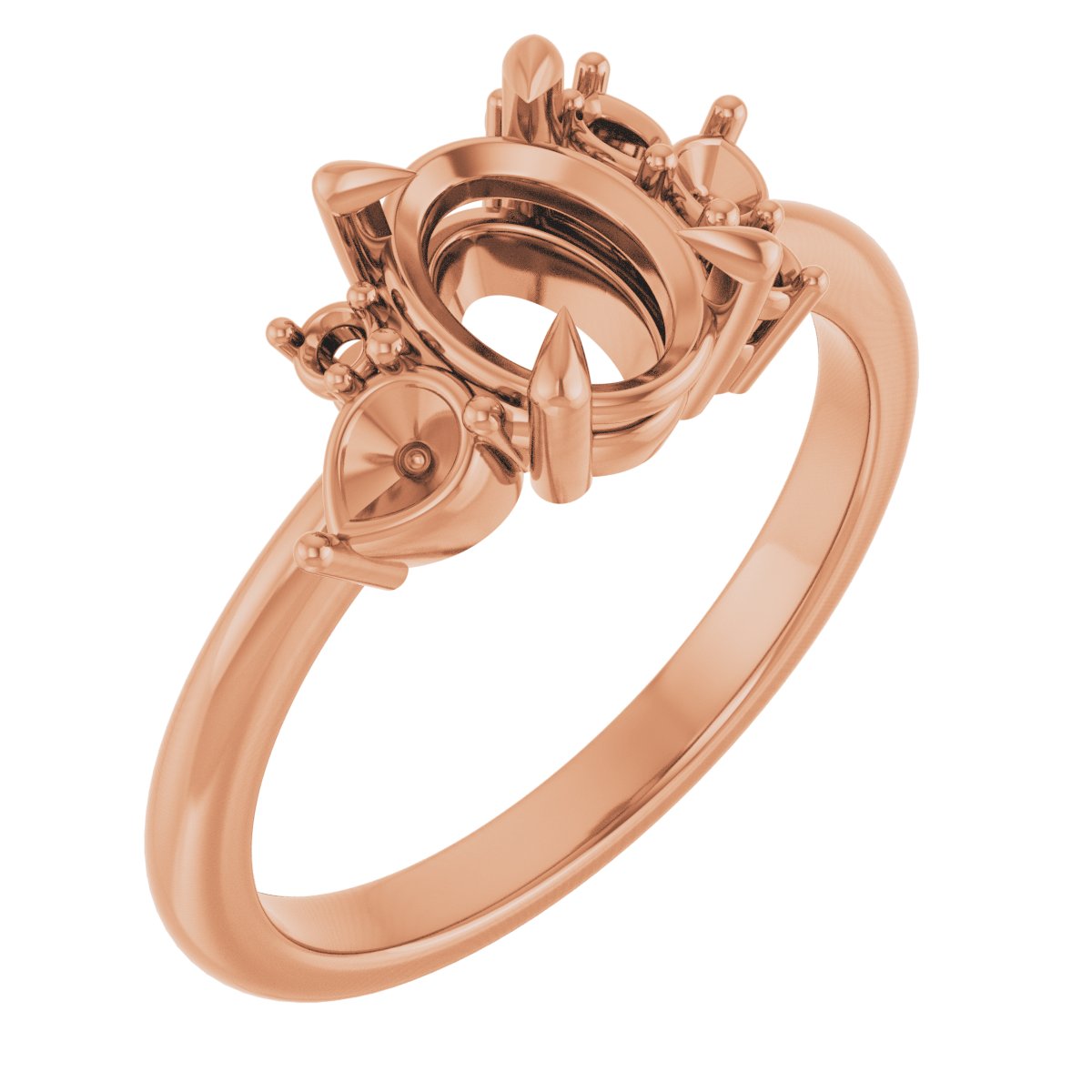 Claw-Prong Accented Engagement Ring