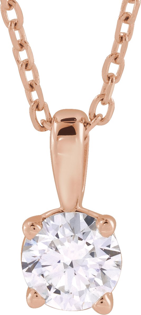 14K Rose 1/3 CT Lab-Grown Diamond 18