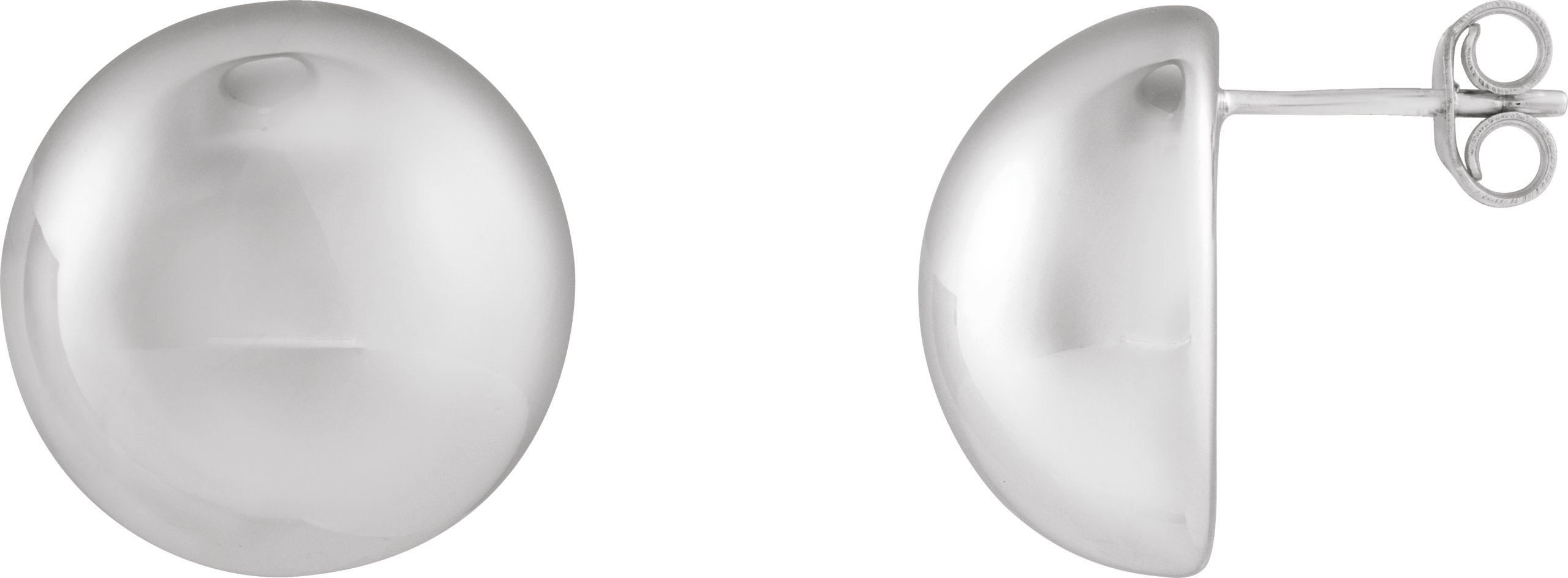 Electroform Round Domed Earrings – Sterling Silver