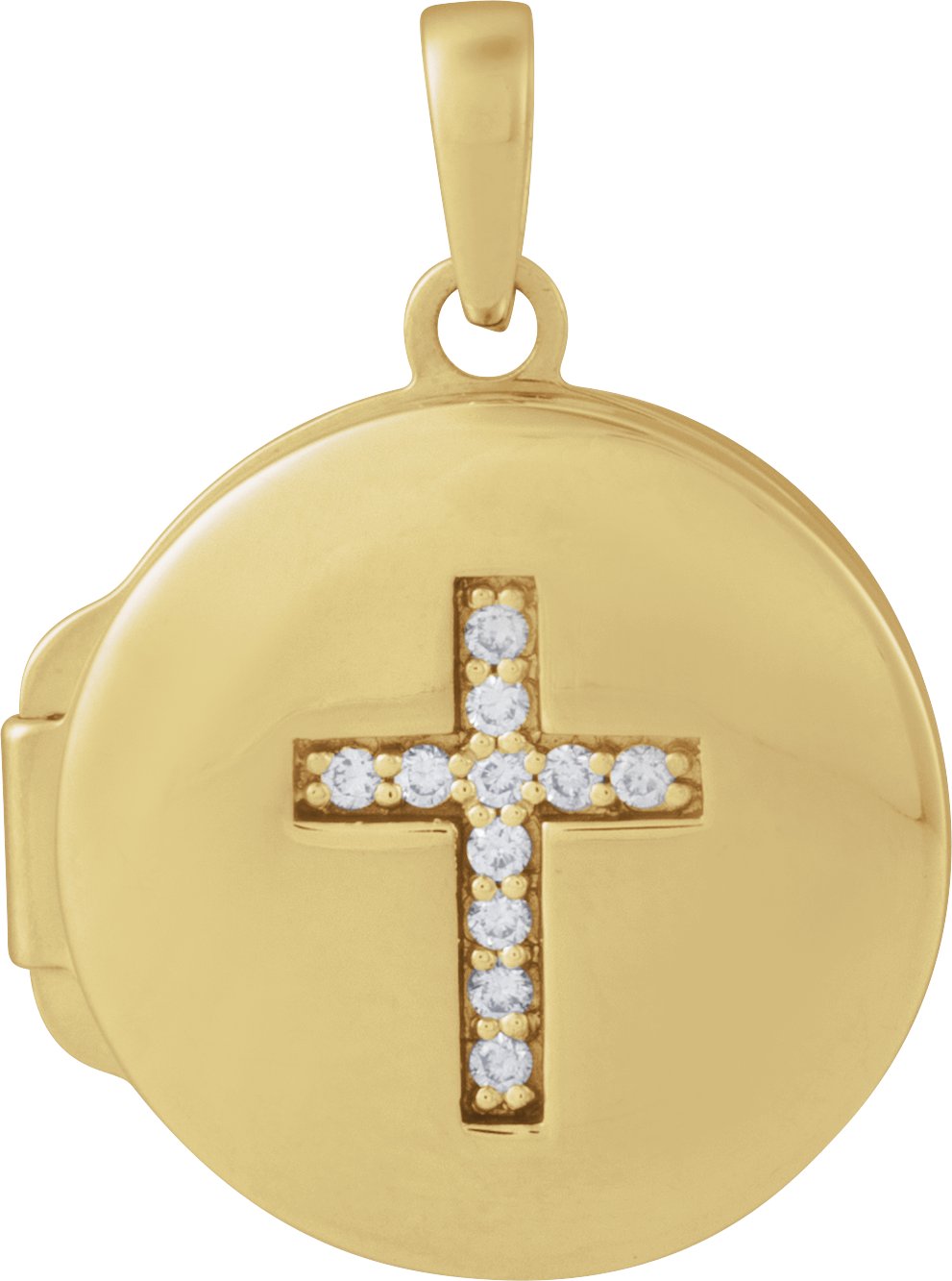 14K Yellow 1/10 CTW Lab-Grown Diamond Locket Pendant