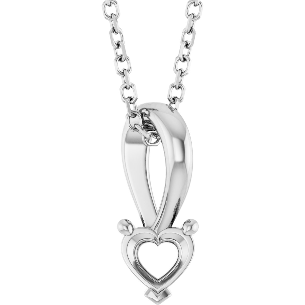 Solitaire Heart Necklace or Pendant