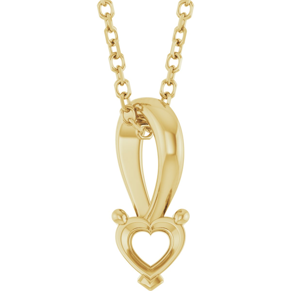 Solitaire Heart Necklace or Pendant